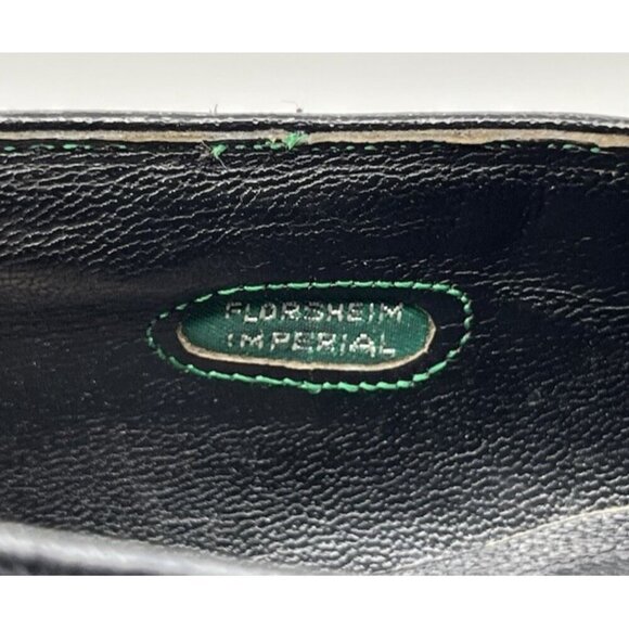 Vintage Florsheim Imperial Size 10 B Cordovan Tassel Black Leather Loafers 92170